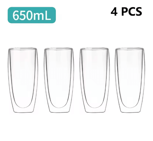 Transparent Heat-Resistant Glass Tumbler Creative Coffee Whiskey and Cocktail Mug