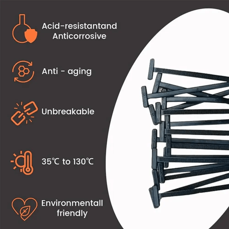 GripLock 100 Pack Heavy Duty Nylon Cable Ties with Self Locking Design