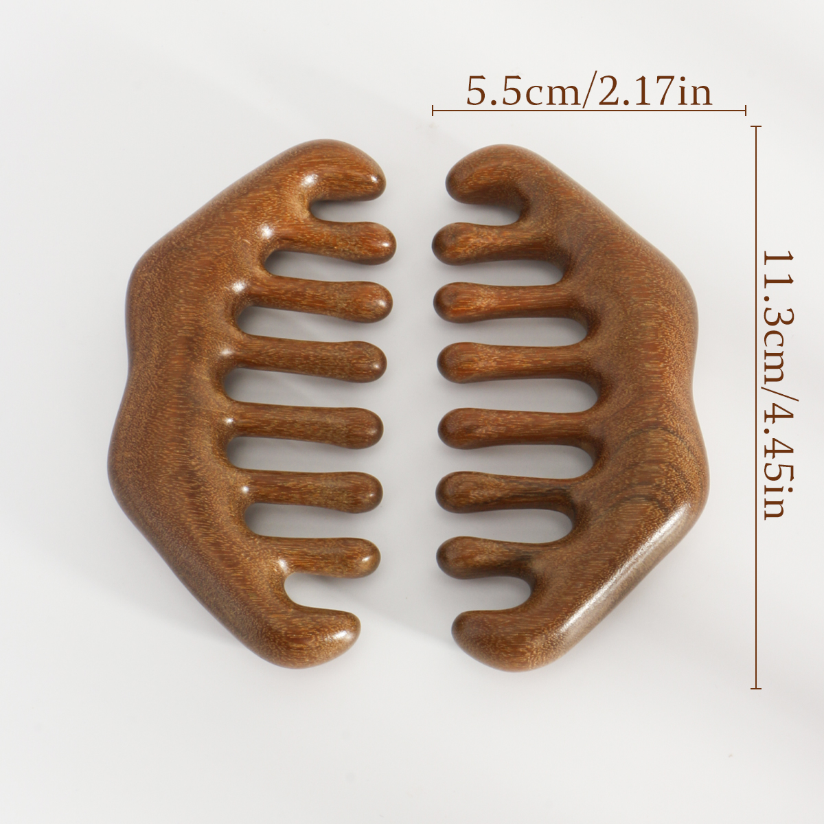 Sandalwood Acupuncture Point Massager, Wooden Handle Meridian Massager, Eye Nose Facial Massage Comb