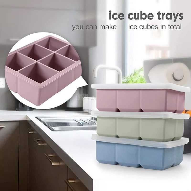 ArcticSquare Premium Silicone Ice Cube Tray with Leak-Proof Lid