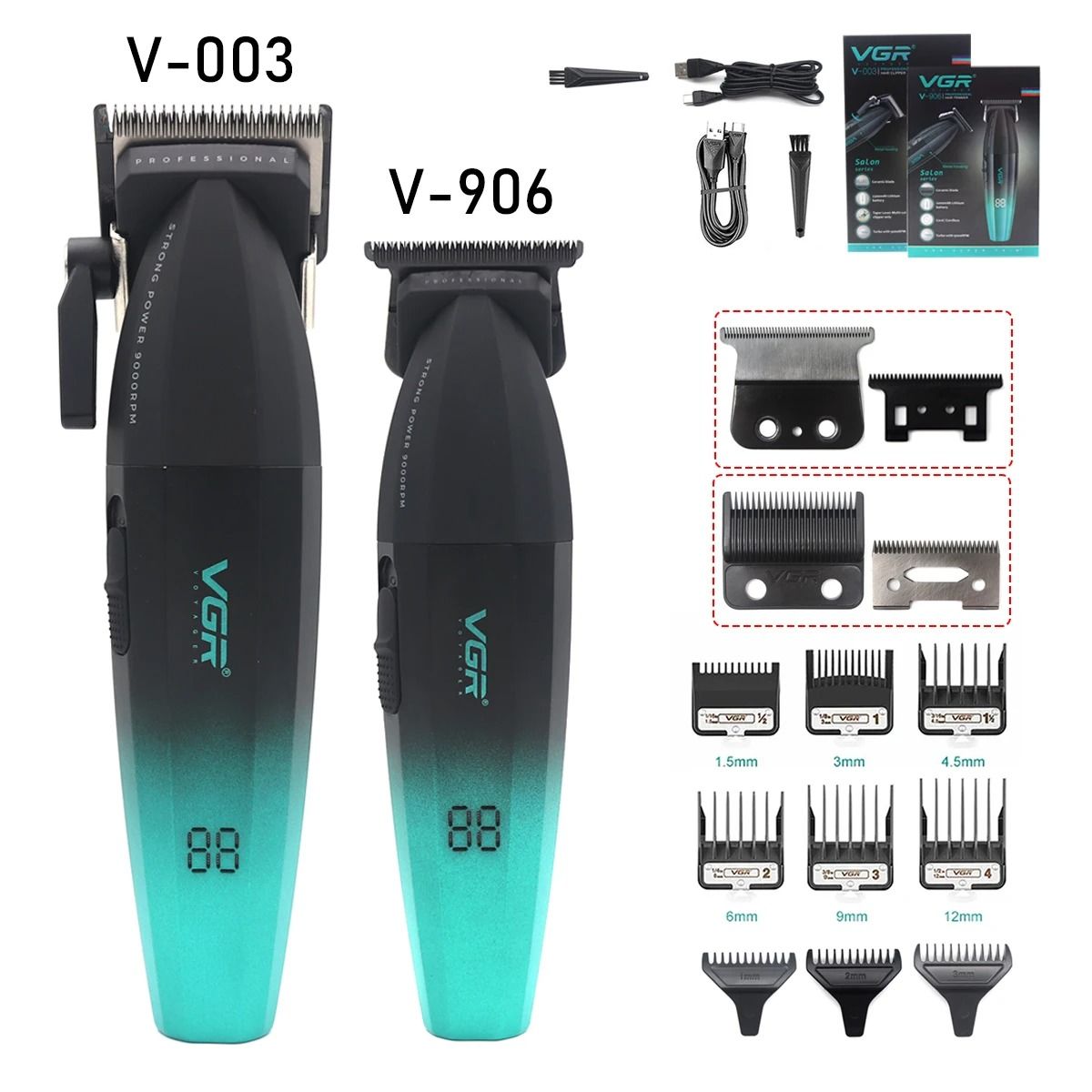 VGR V 003 Professional Hair Clipper with Ceramic Blade and USB Charging