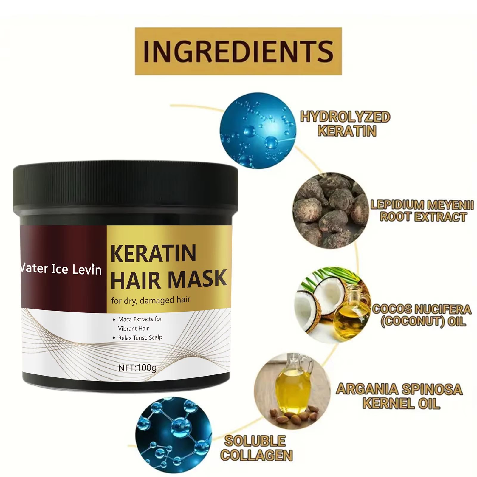 Magical Keratin Hair Mask – 5 Second Deep Repair for Damaged, Frizzy Hair with Shine & Moisture