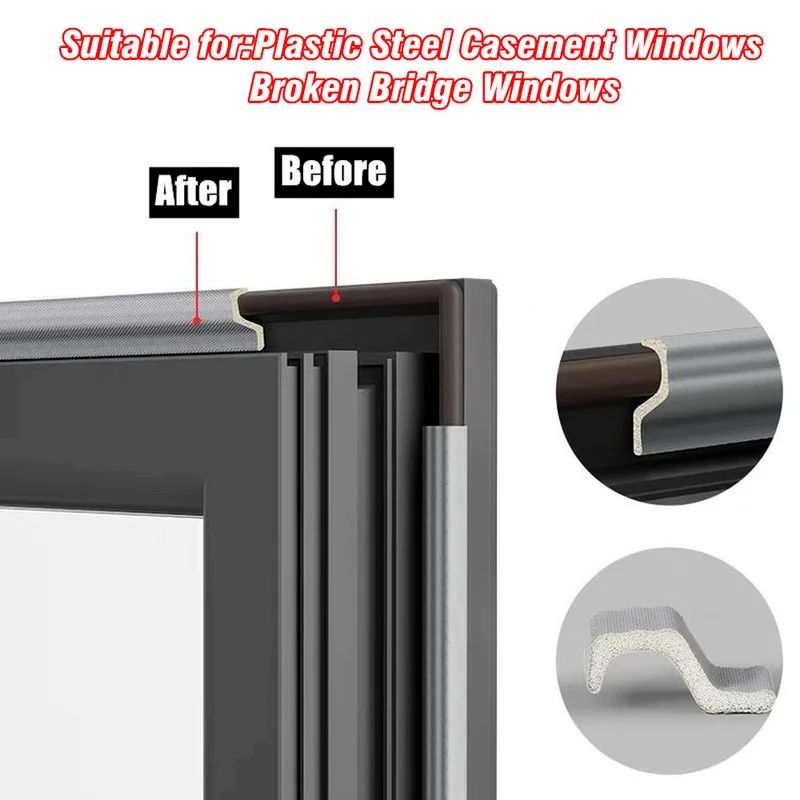 Premium Acoustic Foam Window & Door Seal Strip - Self-Adhesive Weather Stripping Tape