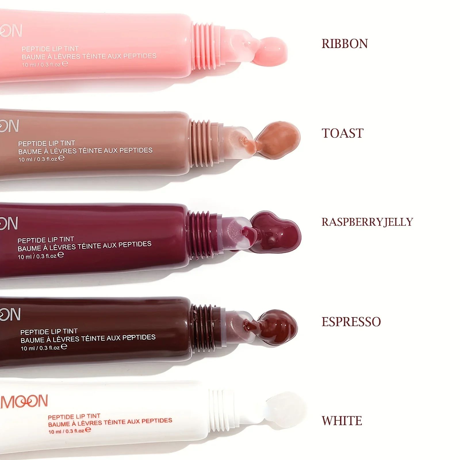 Fruity 5-color glossy lip balm moisturizing hydrating and lightening lip lines, tinted lip balm suitable for everyday