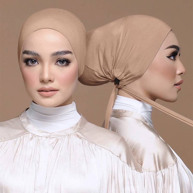 Soft Modal Muslim Turban Hat Comfortable Inner Hijab Cap for Women
