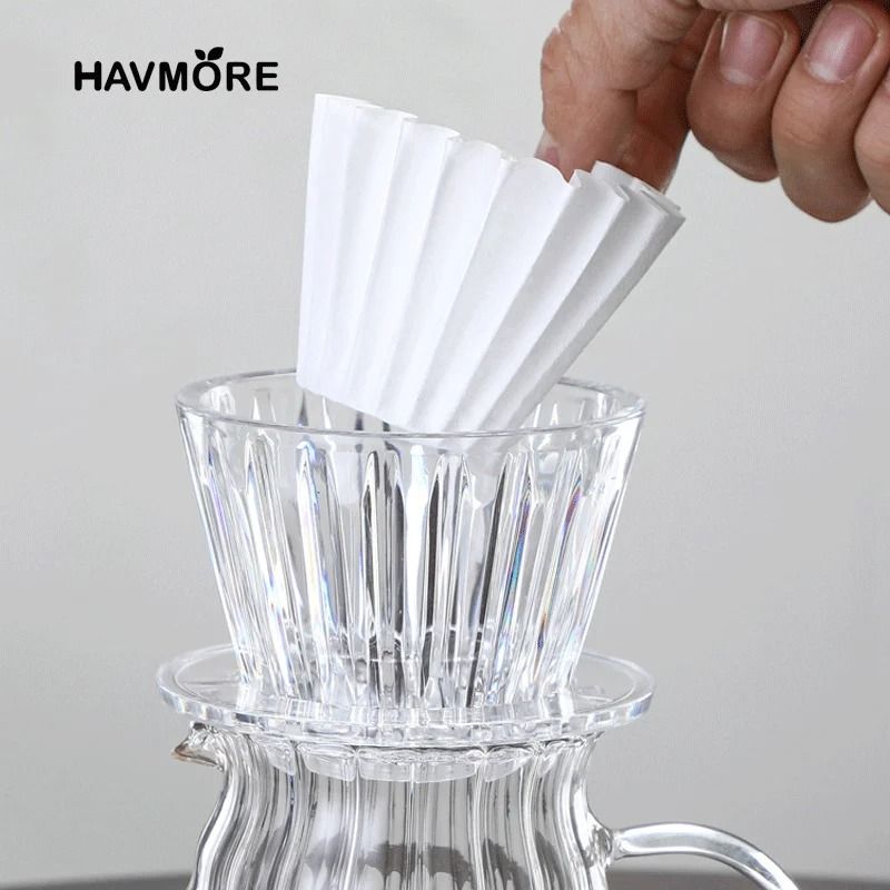 Crystal Eye Wave Coffee Dripper Set – Professional 1-2 Cup Pour Over Kit with 50 Precision Filter Papers