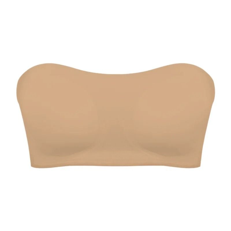 Strapless Push-Up Bra – Seamless Ice Silk Invisible Top with Removable Padding & Anti-Slip Design