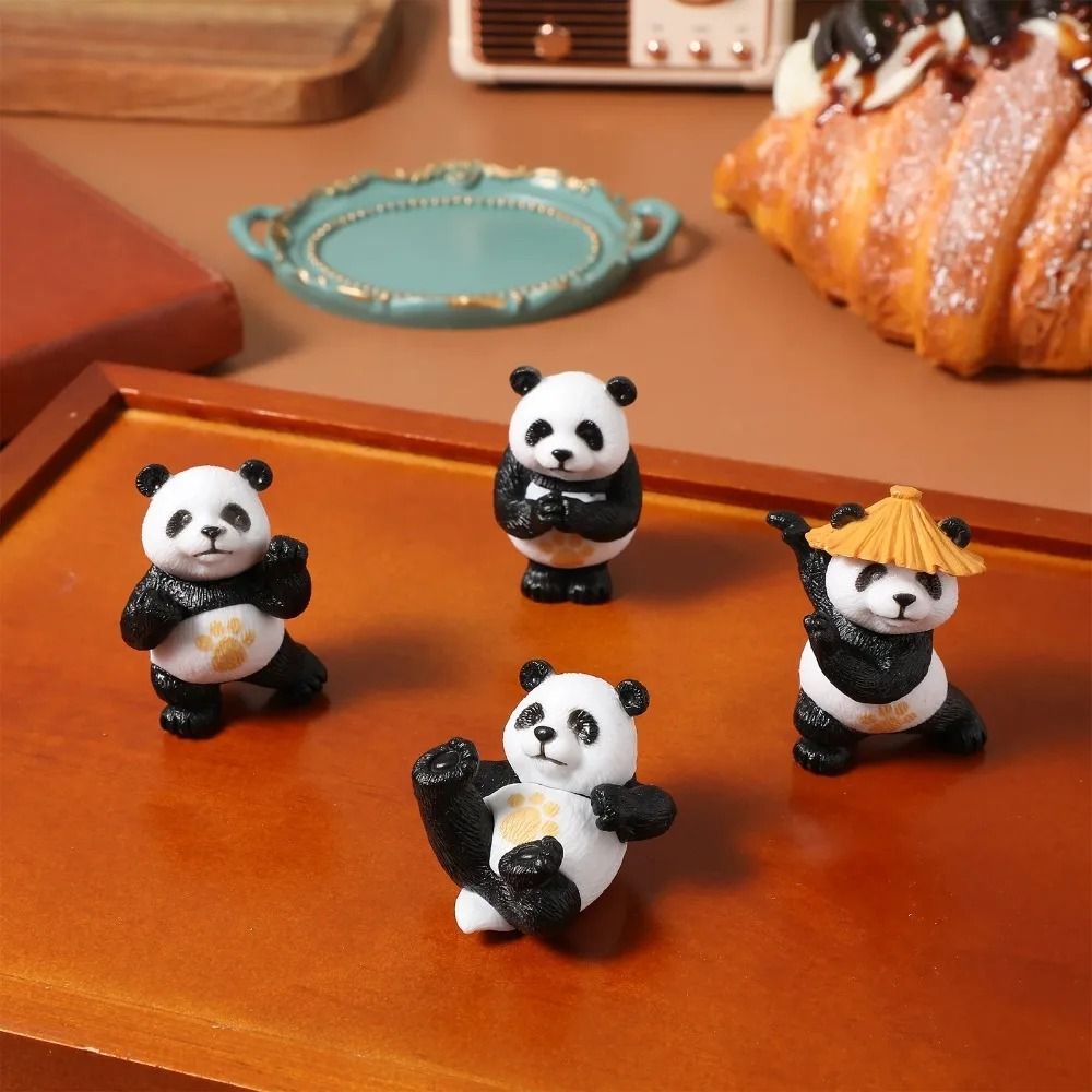 Cute Mini Kung Fu Panda Figurine for Desk, Bonsai & Fairy Garden Decor