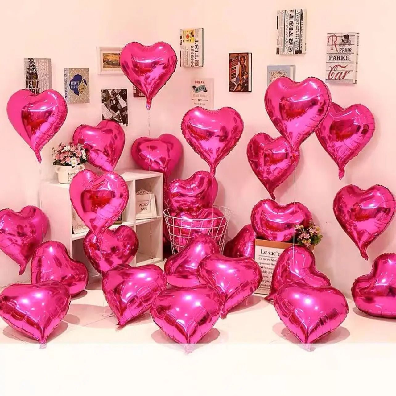 18-Inch Heart Foil Balloons – 10 Pcs Romantic Atmosphere Set