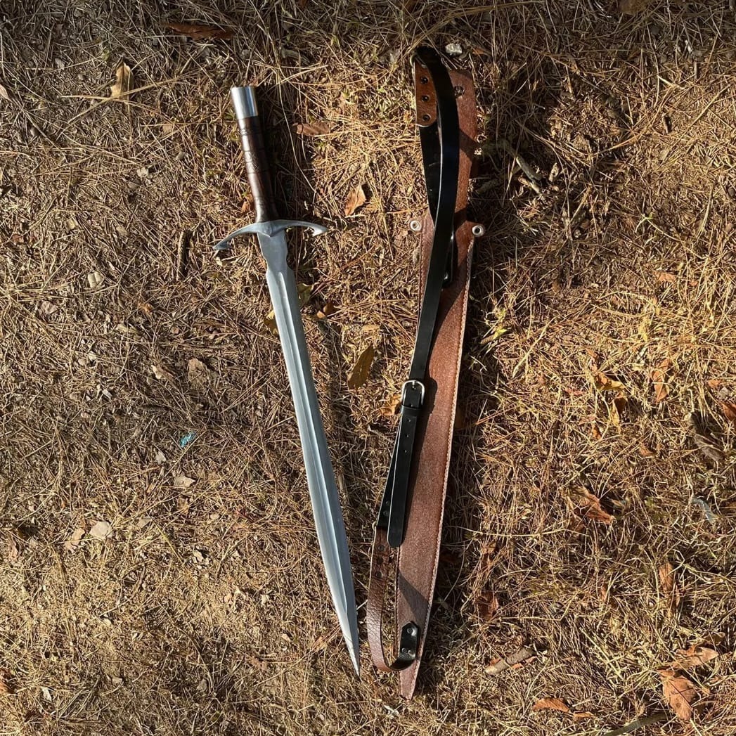 D2 Steel Achilles Greek Sword Hunting Sword, Historical Greek 36 Inch Long Sword