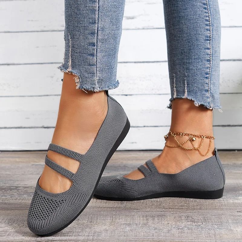 Womens Elastic Knitted Slip On Breathable Loafers Lightweight Street Flats