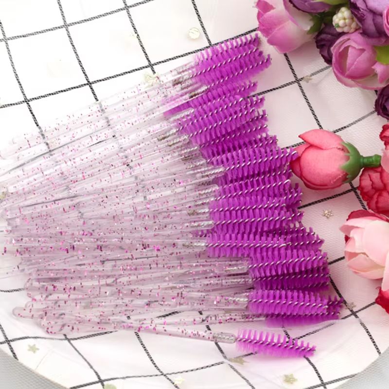 Eye Lash and Eyebrow Brushes 5/50 Pieces – Mascara Wands and Applicator Spoolers for False Eyelashes and Brow Grooming