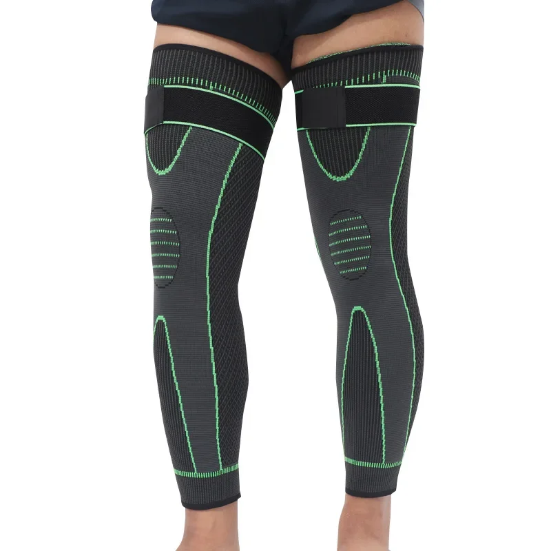 Long Compression Knee Pads, Elastic Stripe Sleeve, Sport Brace Support, Warm Kneepad Protector, Volleyball Running Gear