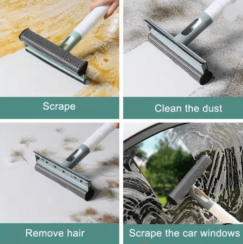 ClearShine 3 in 1 Window Cleaning Brush and Glass Wiper with Spray Function