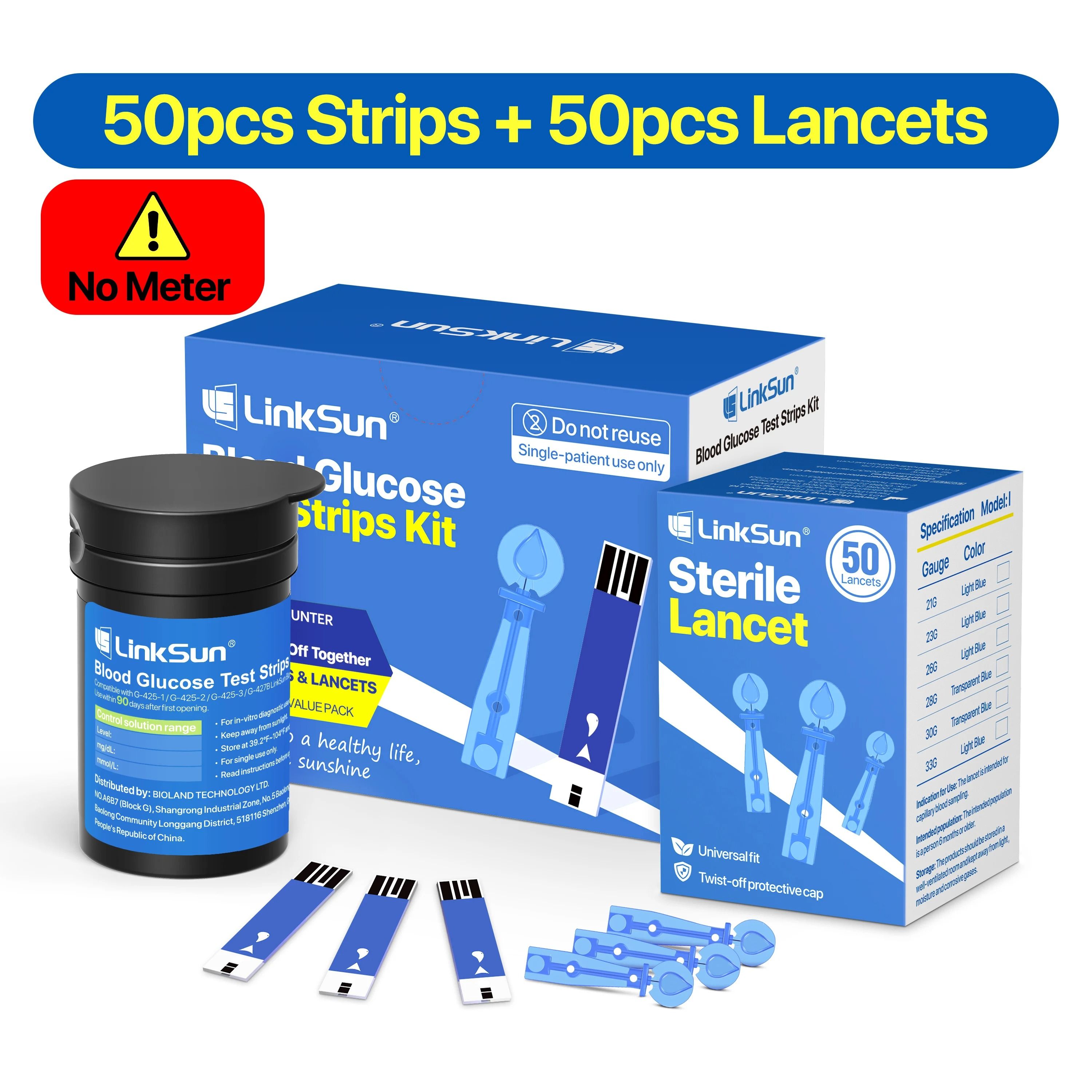 Blood Glucose Meter Testing Kit with Test Strips and Lancets