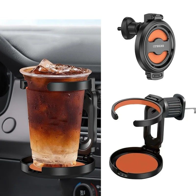 Space-Efficient Folding Air Vent Beverage Bracket