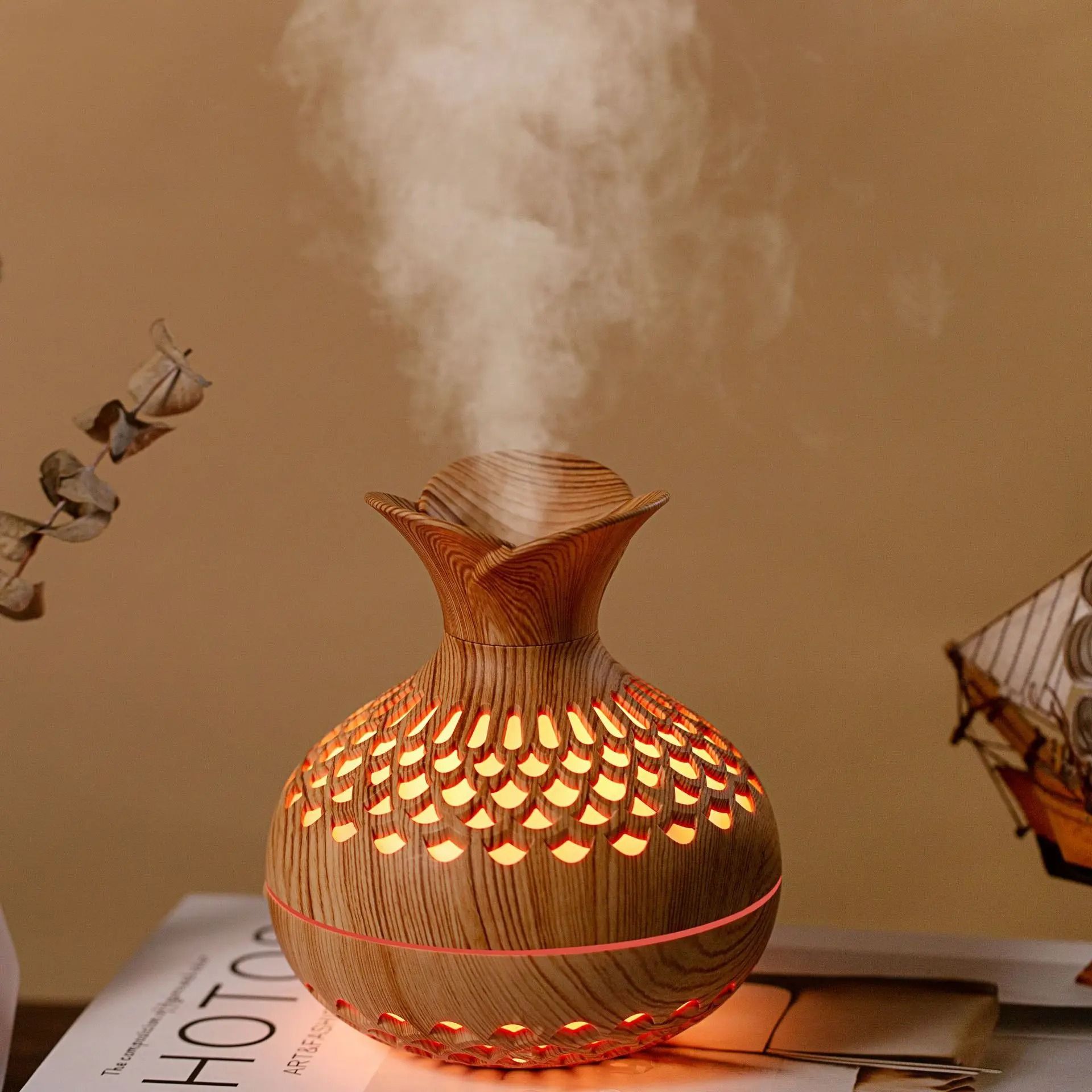 Elegant Hollow Vase Mini USB Air Humidifier