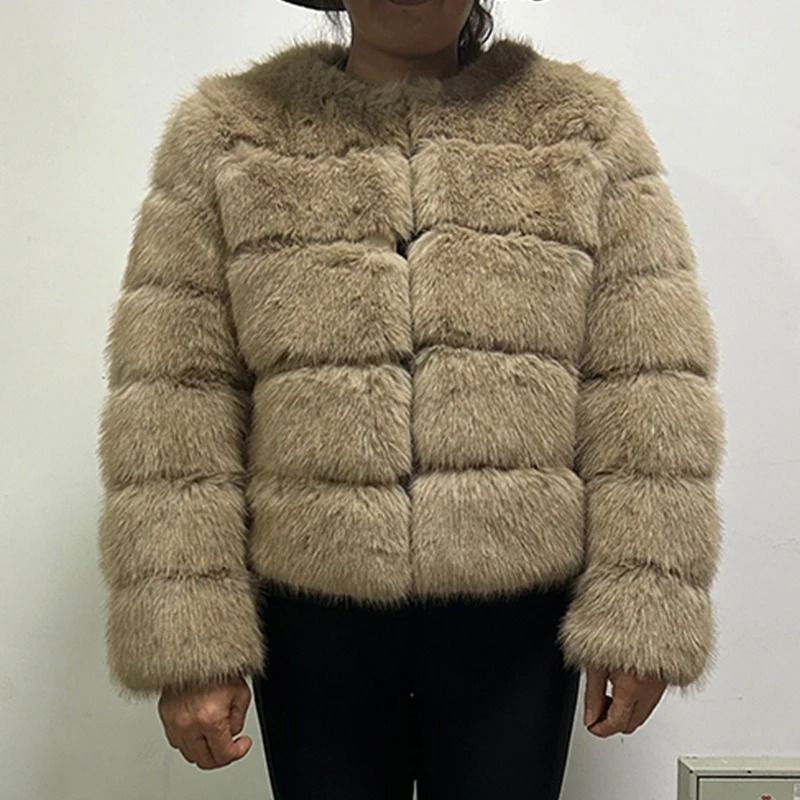 2024 Luxury Faux Raccoon Fur Coat | Premium Fluffy Winter Jacket & Thick Warm Furry Outerwear System
