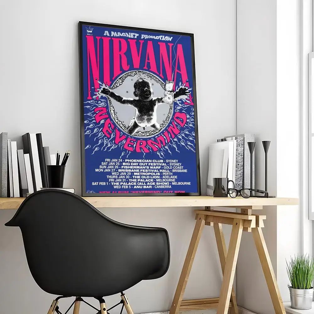 Nirvana Rock Band Calligraphy Canvas Poster