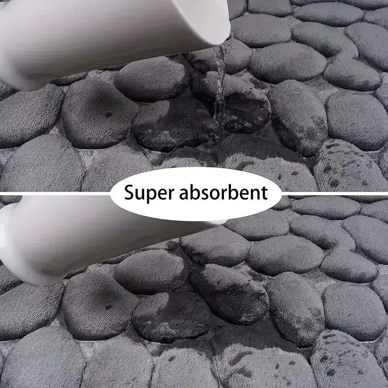 Embossed Pebble Fiber Carpet | Anti-Slip Bathroom & Living Room Mat