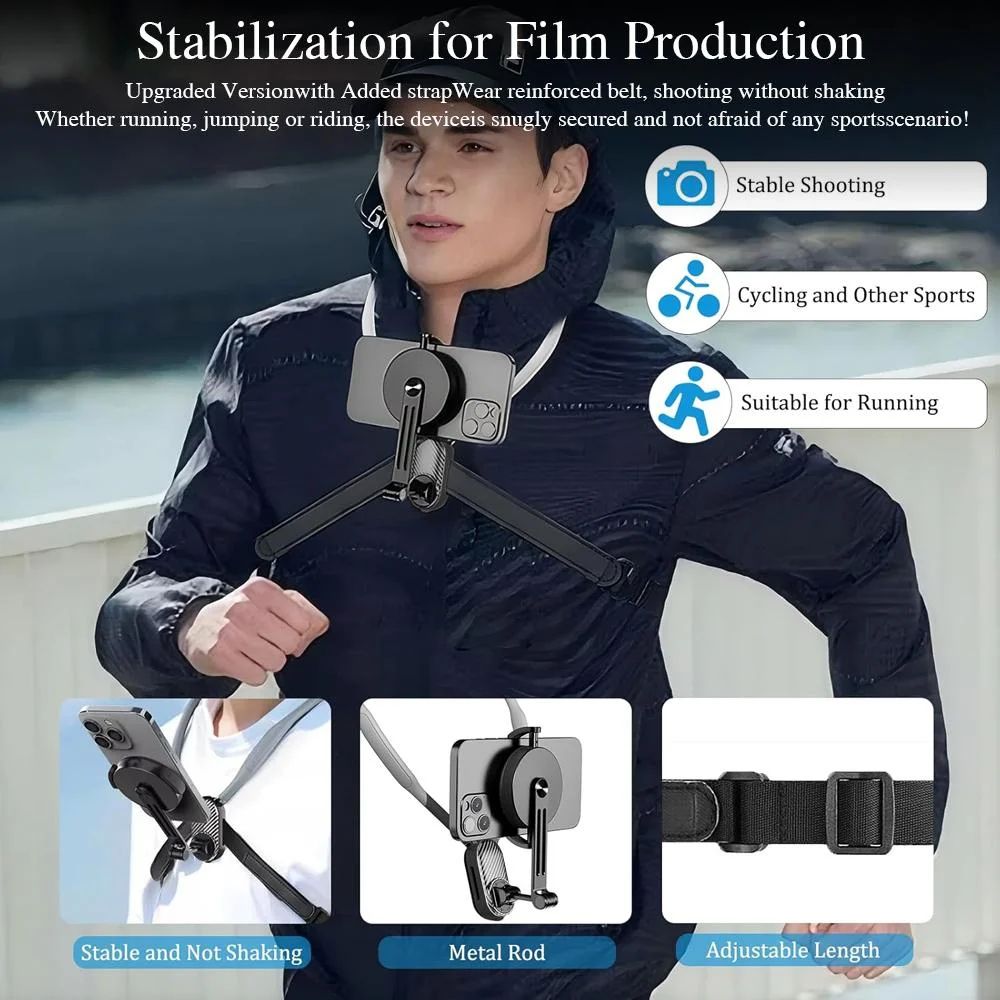 Magnetic Neck Phone Mount with Quick Release Holder