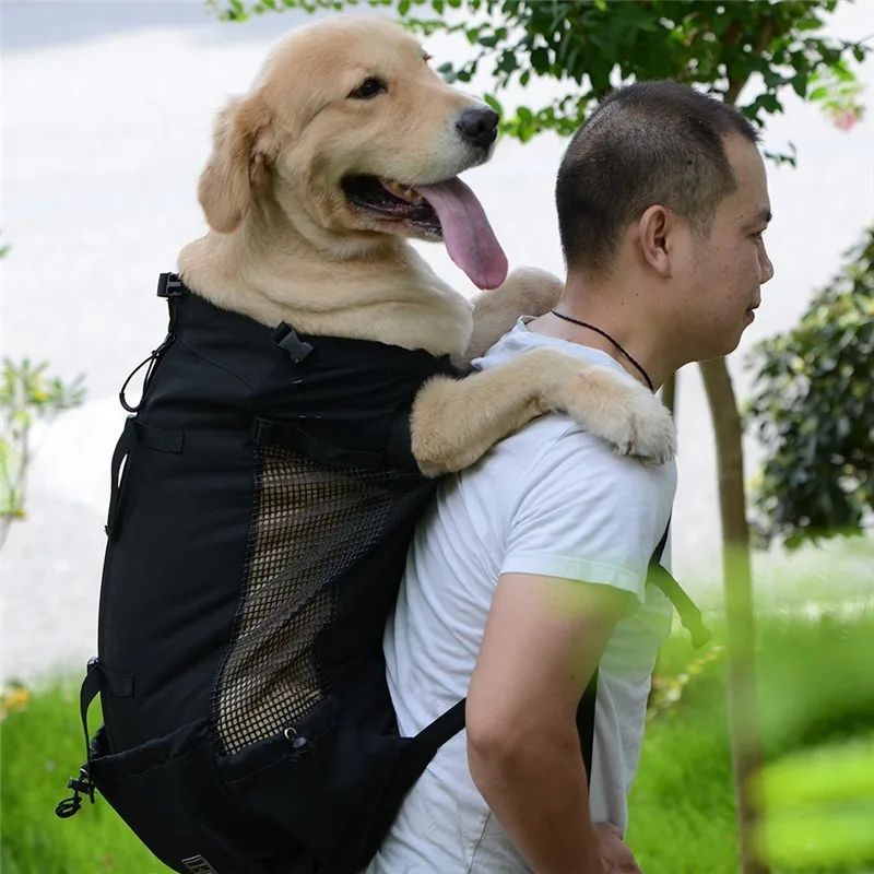 Breathable Dog Carrier Shoulder Backpack Waterproof Washable Pet Travel Bag for Hiking Outdoor Bicycle with Ventilation