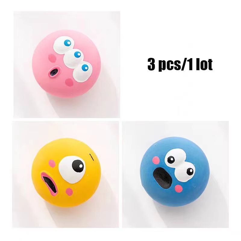 Squeaky Rubber Dog Ball Chew Toy Bite Resistant Tooth Cleaning Interactive Pet Ball