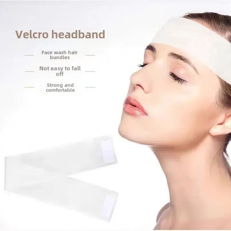 50PCS Disposable Spa Headbands Soft Non Woven Facial Hair Bands