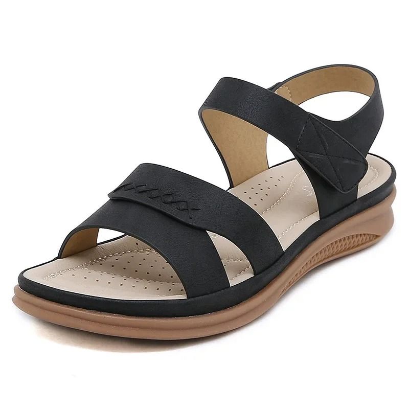 Womens Summer Flat Heel Sandals with Adjustable Strap and Lightweight Design for Casual Everyday Wear