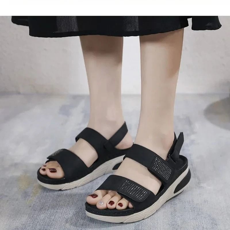 Womens Summer Wedge Sandals Open Toe Slingback Platform Shoes