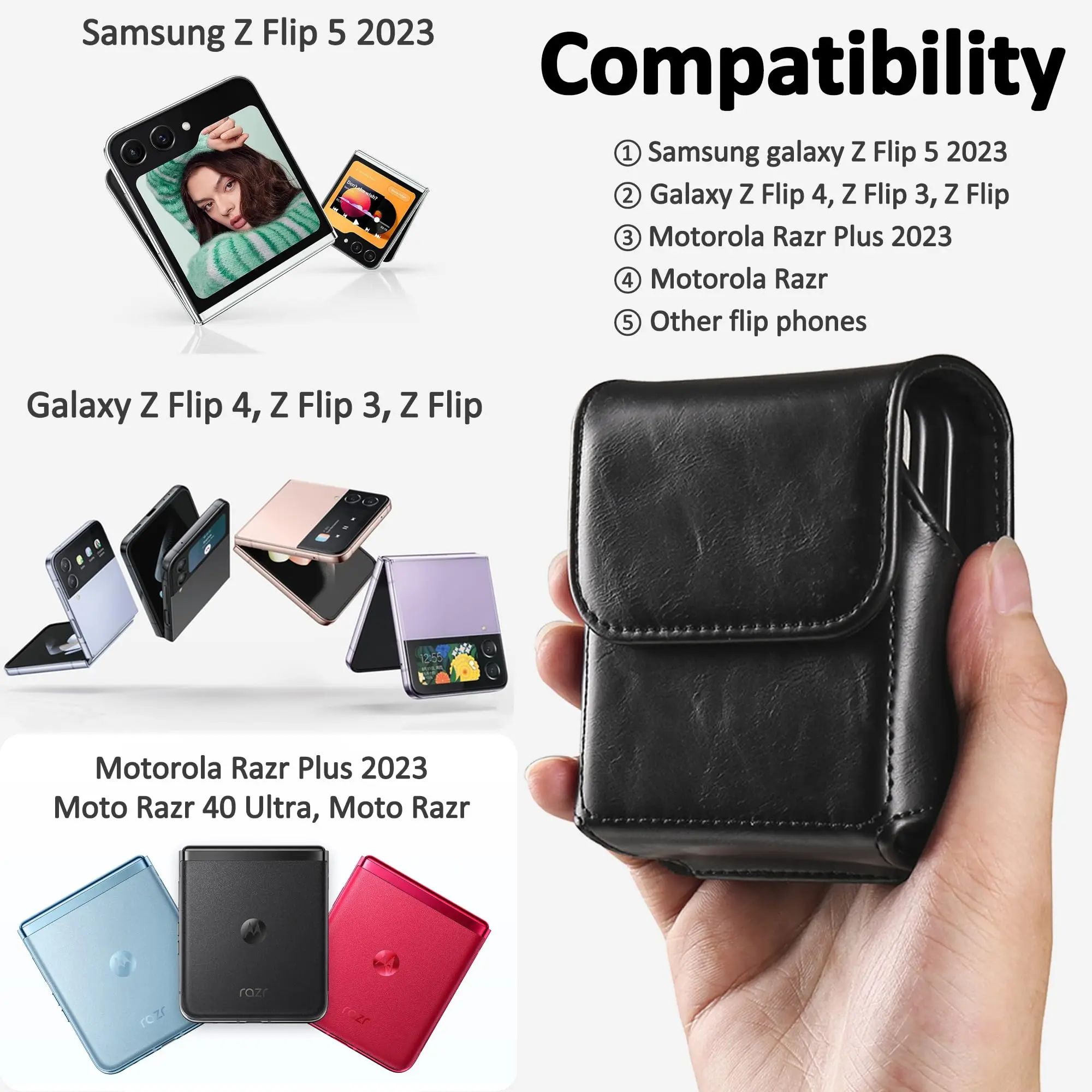 Leather Folding Phone Waist Pouch