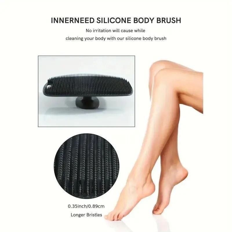 Exfoliating Silicone Bath Brush Wall Mounted Cleaning Body and Face Wash Brush