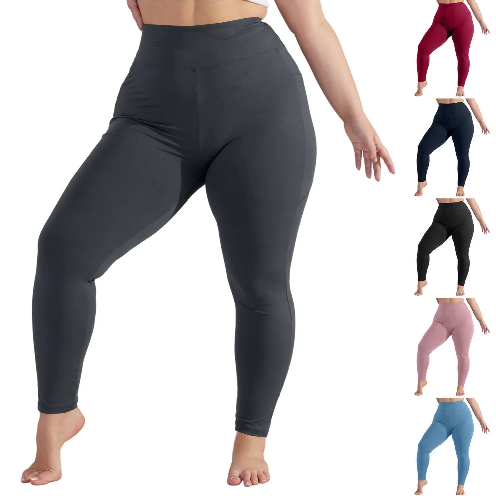 Plus Size High Waisted Yoga Capri Leggings with Pockets – Hip Lift Athletic Workout Sports Pants for Women
