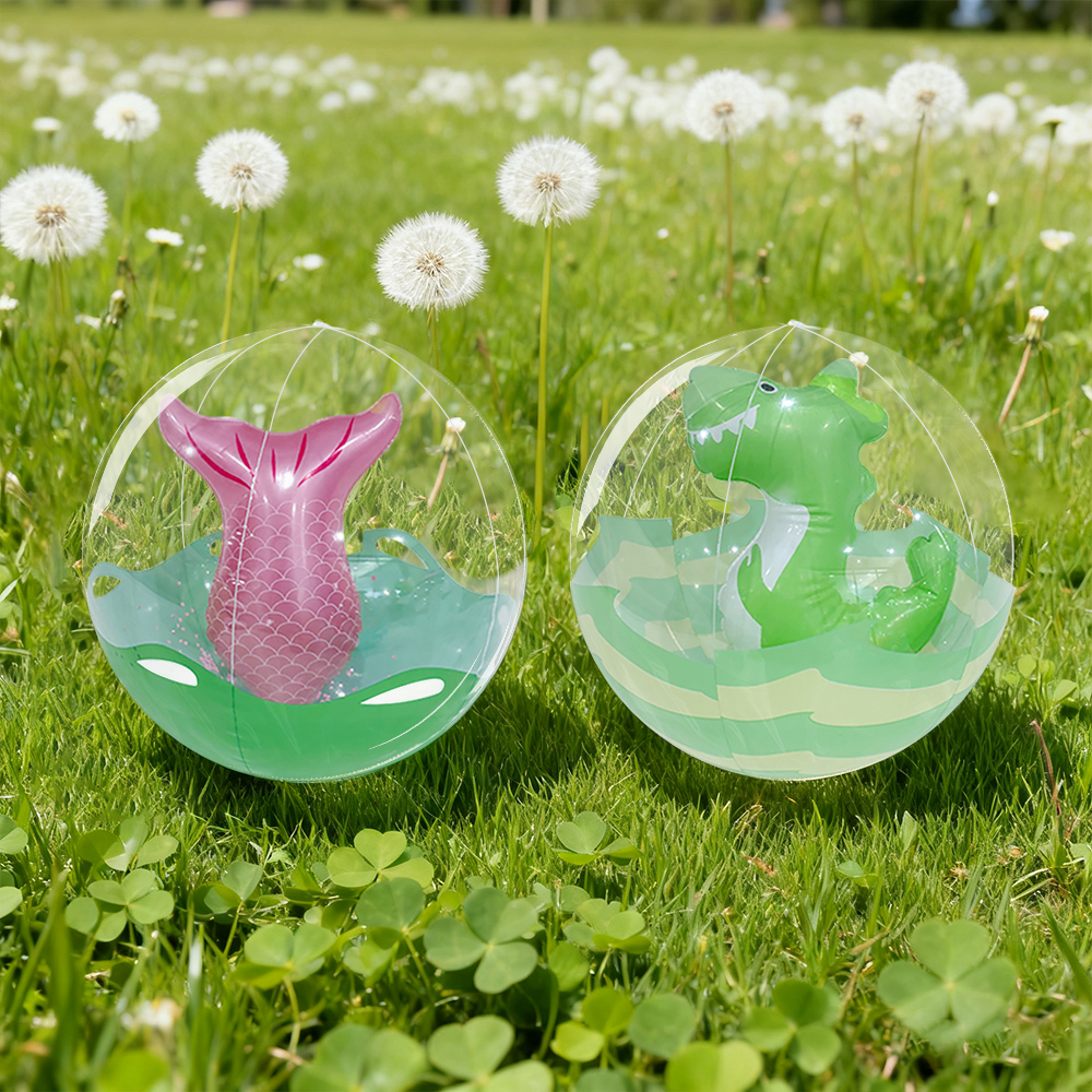 Dinosaur Beach Ball with Fish Tail Design for Pool & Summer Parties