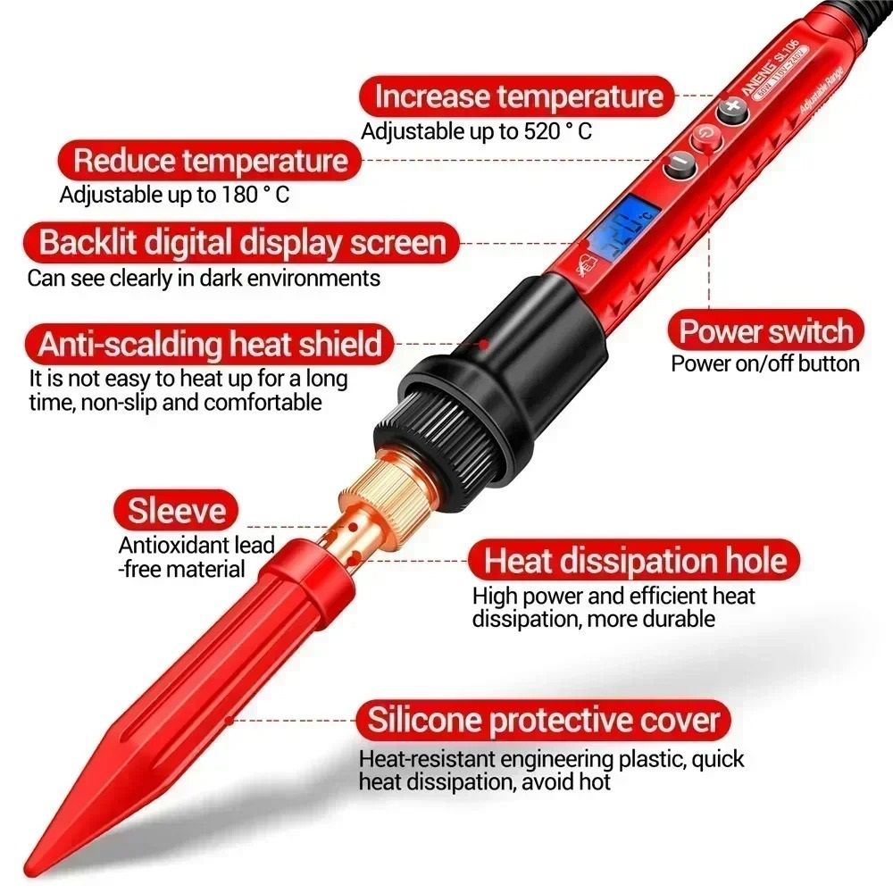 Adjustable Temperature Electric Soldering Iron Kit