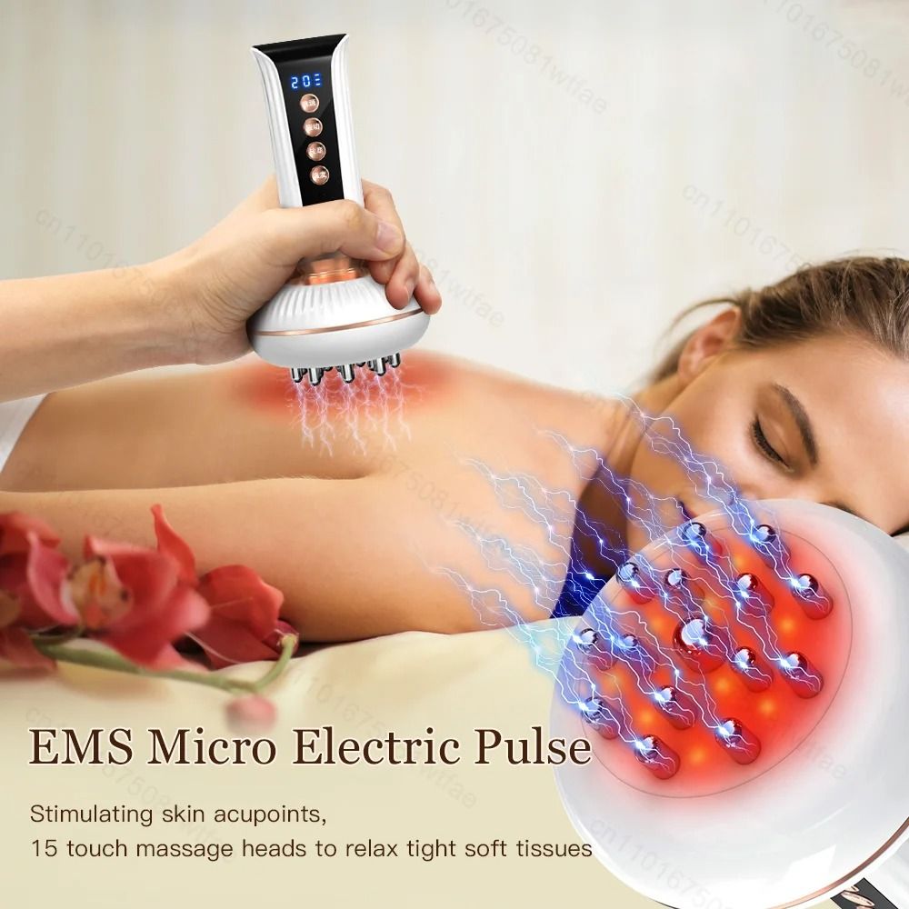 Red Light Heated Body Shaping Massage Brush with EMS and Guasha Therapy