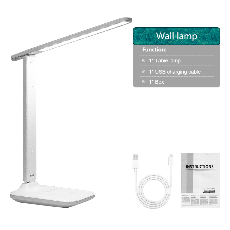 USB Rechargeable LED Desk Lamp with Dual Heads Touch Control, Eye Protection, Brightness Modes