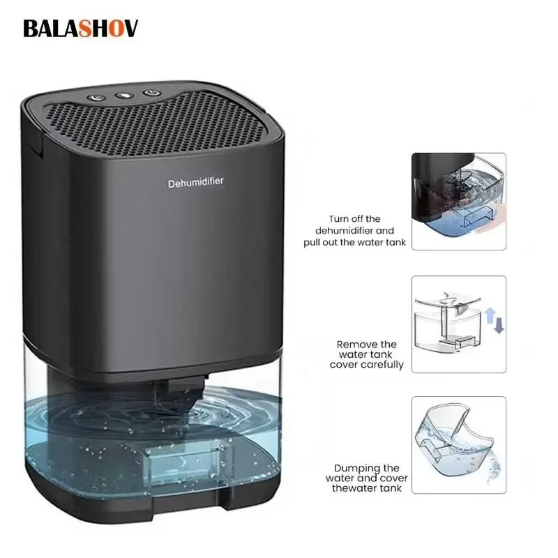 Portable Air Dehumidifier Mute Moisture Absorber Dryer for Home Bedroom Office Kitchen