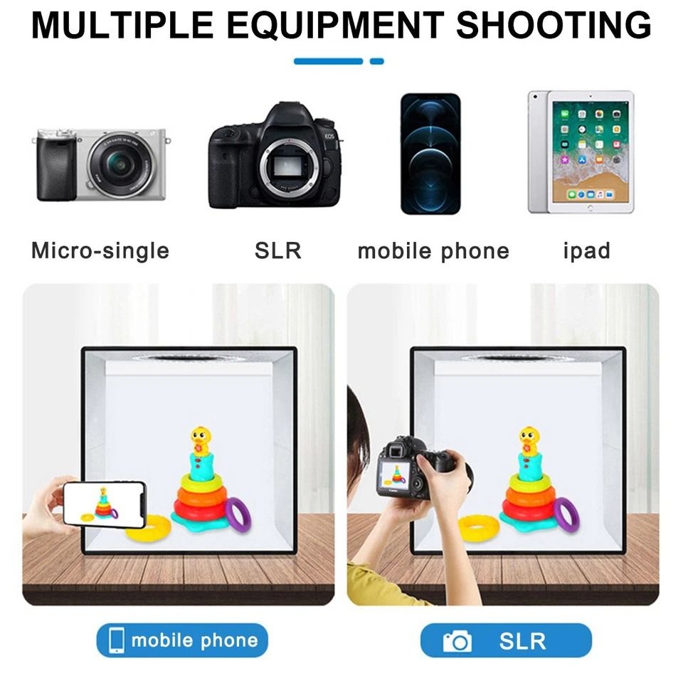 LED Photo Studio Light Box Portable Foldable Photography Shooting Tent Kit for Product Photography