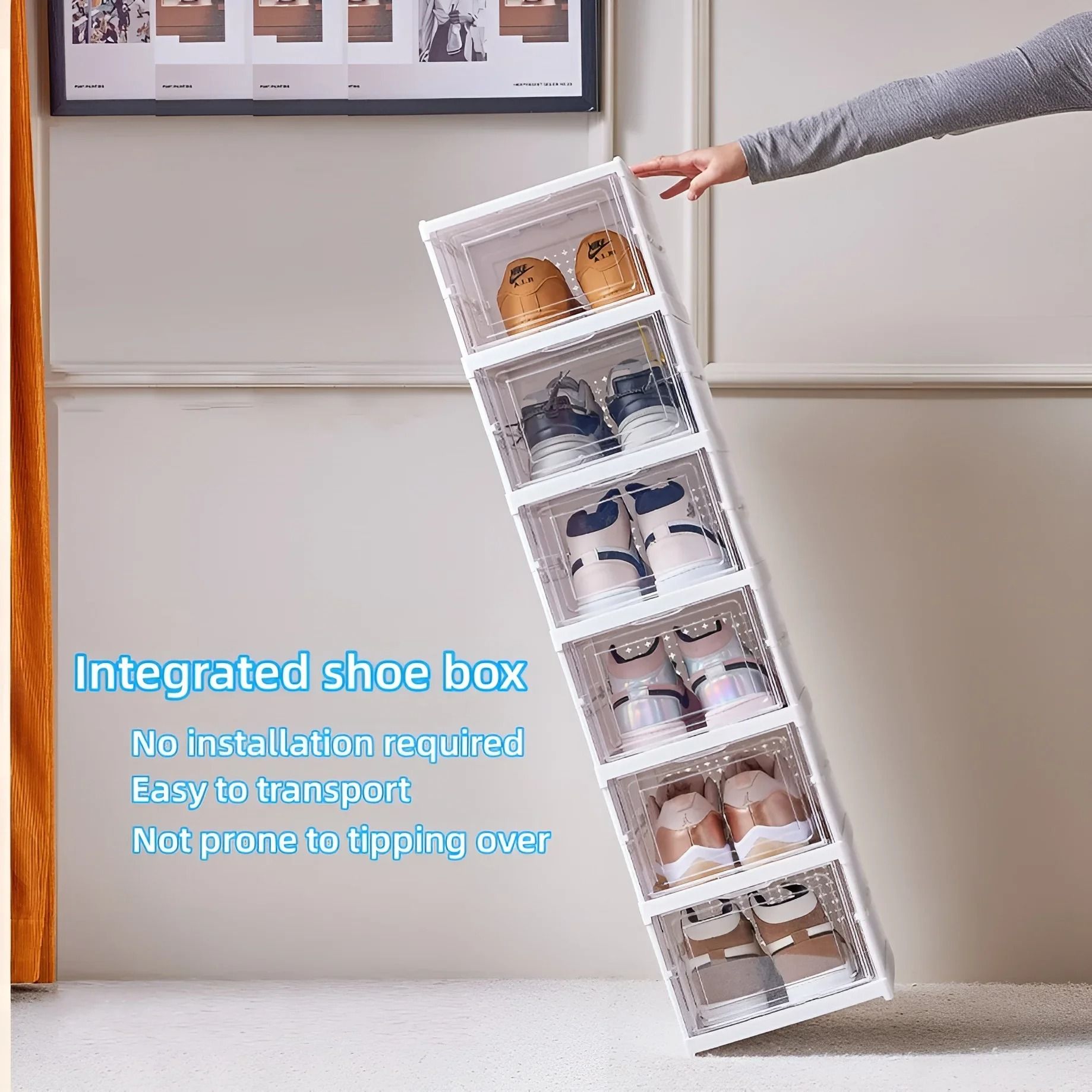 6-Tier Modular High-Capacity Footwear Cabinet