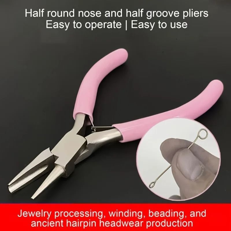 Professional Round Concave Pliers Jewelry Making Mini Precision Wire Loop Tools 5 Inch
