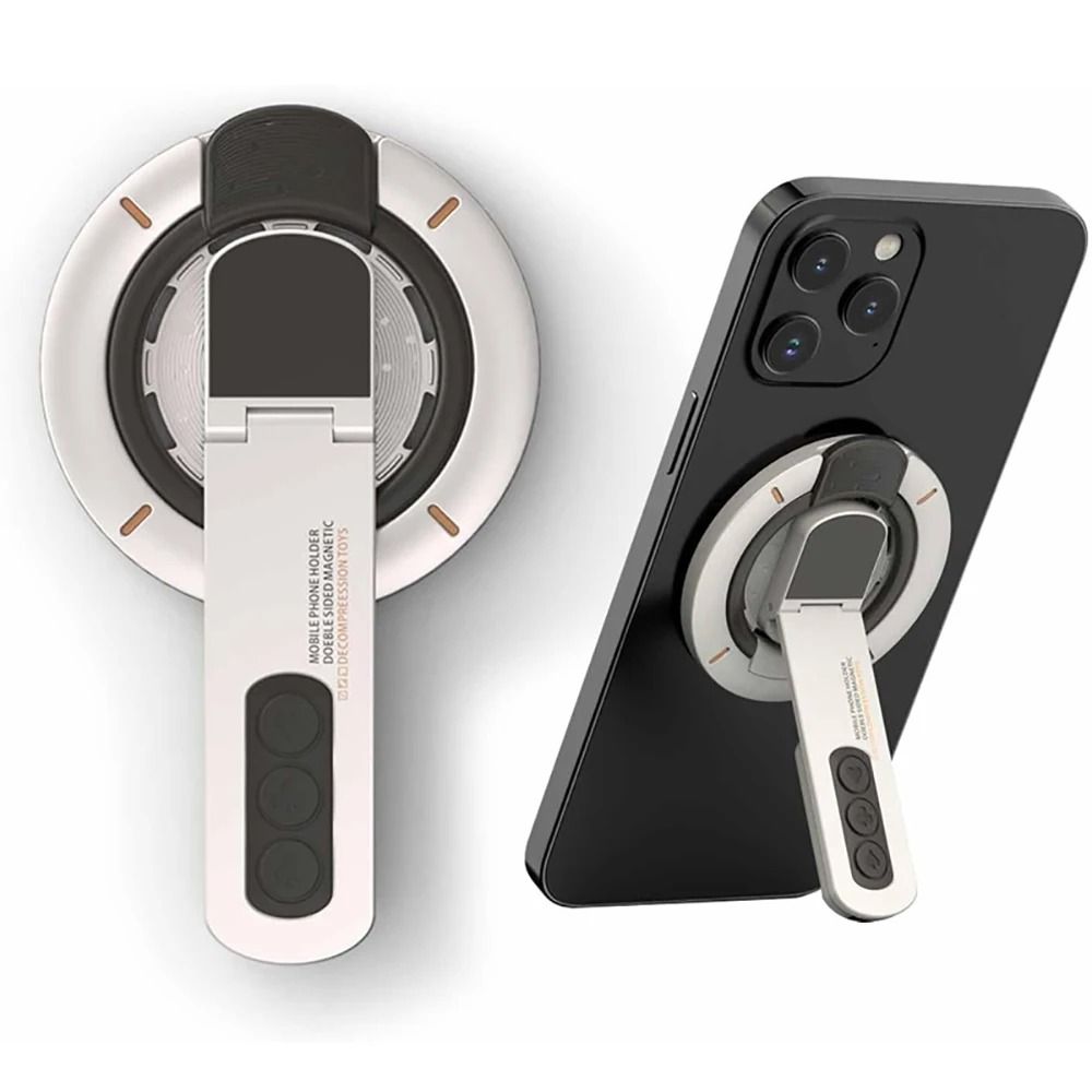 Universal Double-Sided Magnetic Finger Ring & 360° Rotating Smartphone Stand