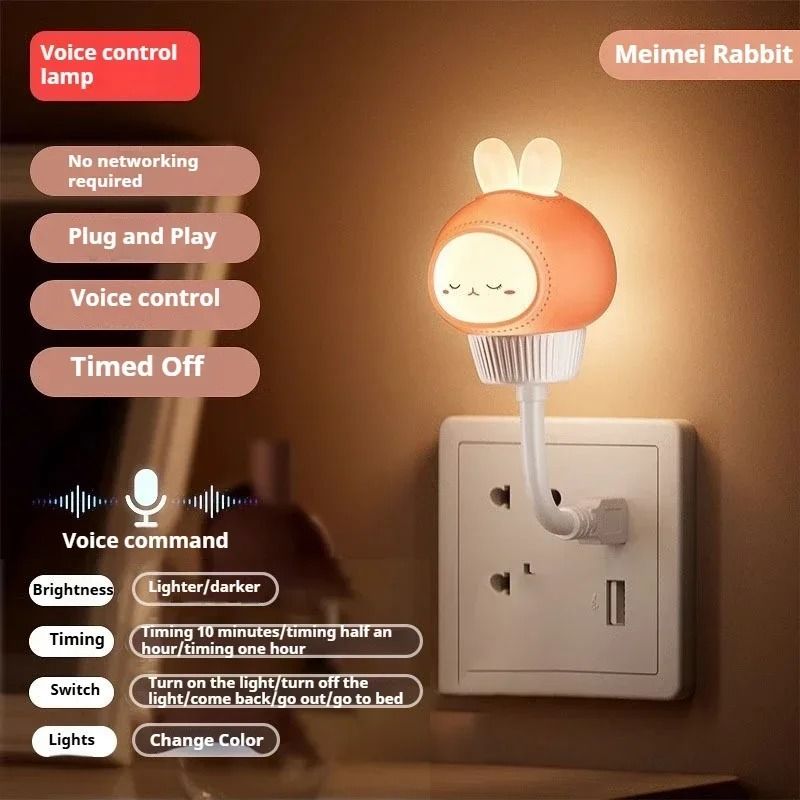 Cute Cartoon Voice Control LED Night Light