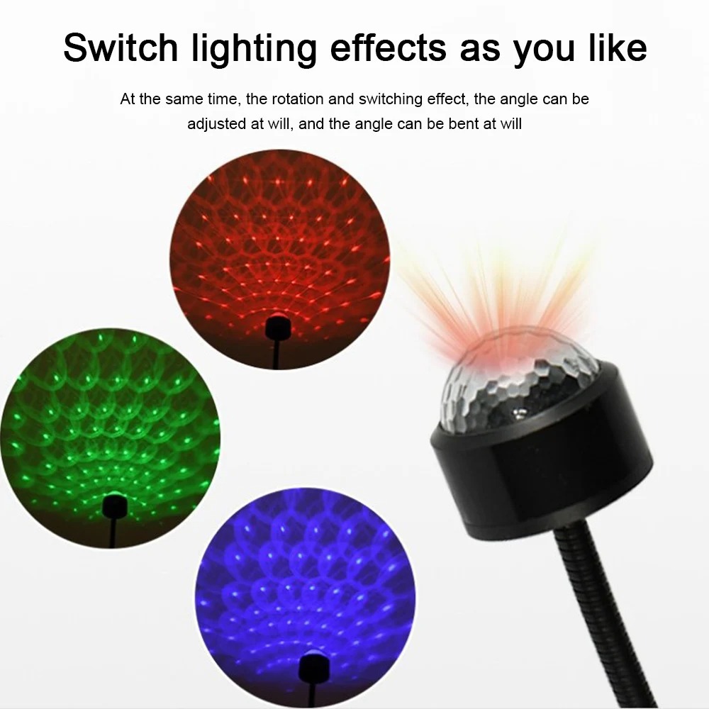 Mini LED Star Night Light Projector for Car Ceiling, USB Atmosphere Galaxy Lamp, Adjustable Decorative Auto Roof Light