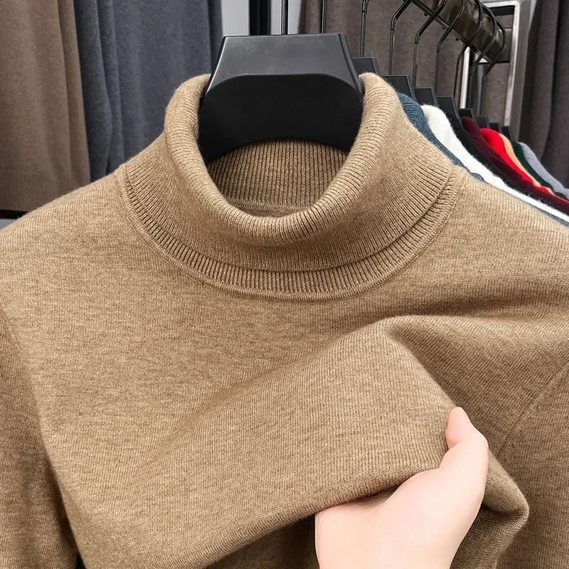 Mens Slim Fit Turtleneck Sweater Anti Pilling Knit Pullover