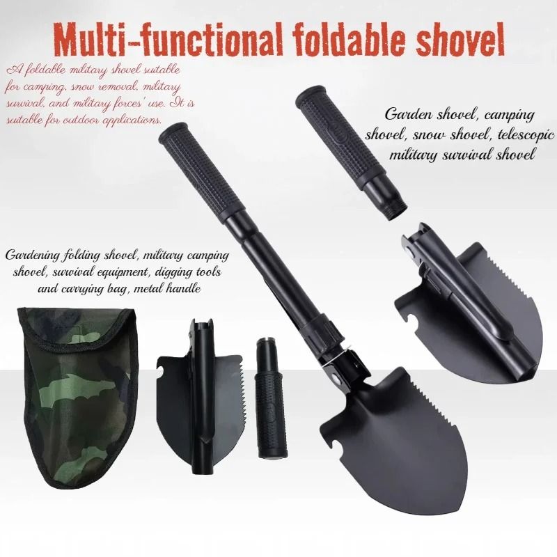 Multi-Function Foldable Camping Shovel – Professional Telescopic Survival Gear for Outdoor Adventure