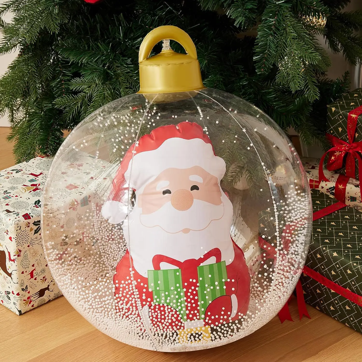 Transparent Giant Inflatable Christmas Ball Christmas Ornaments PVC Inflatable Ball