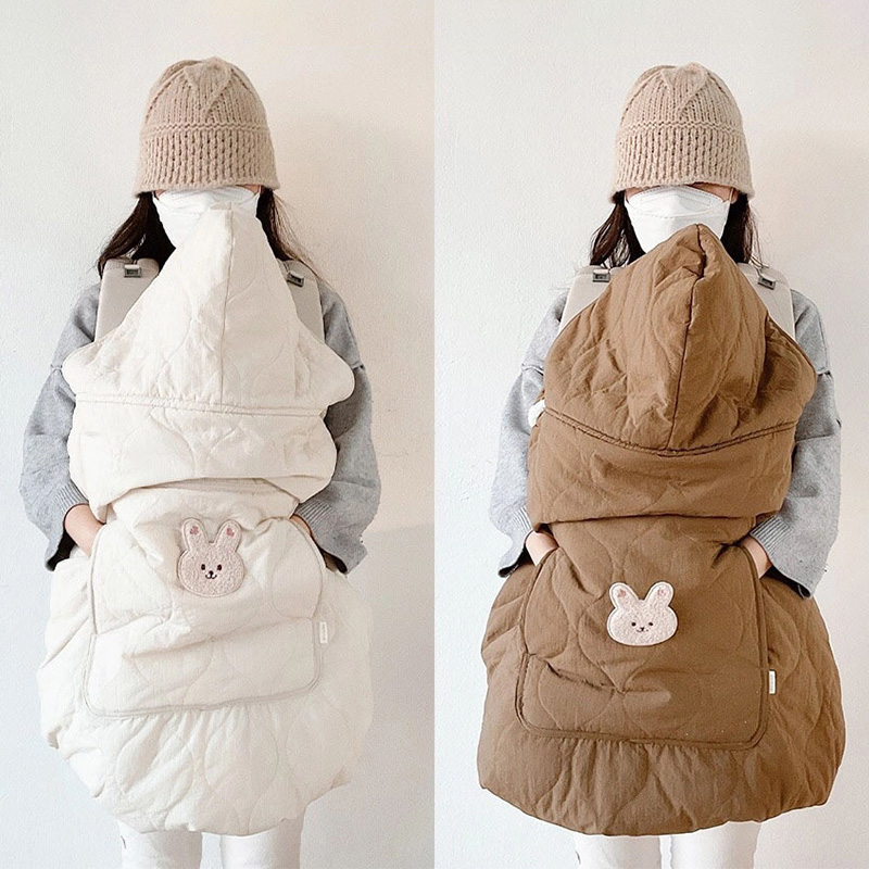 Newborn Swaddle Wrap, Hooded Blanket for Baby Stroller, Warm Baby Carrier Sling Cover, Infant Cloak Cape