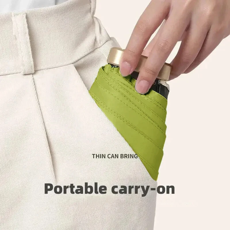 Pocket Rain Umbrella, Mini Sun Umbrella, Sun Shade Parasol Capsule, Vinyl Folding, UV Ultraviolet Protection