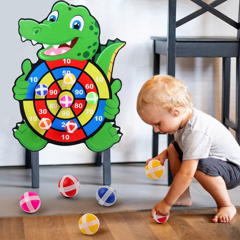 Baby Toy Sticky Ball Dart Board, Fun Educational Games for Toddlers & Children (Montessori Indoor Sports Activity)